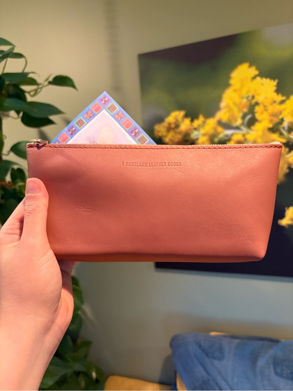 PORTLAND LEATHER GOODS Leather Utility Zip Pouch in unknown color